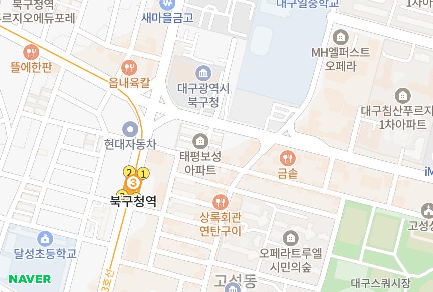 대구광역시 북구 고성동3가 태평보성 위치·실거래 시세 지도