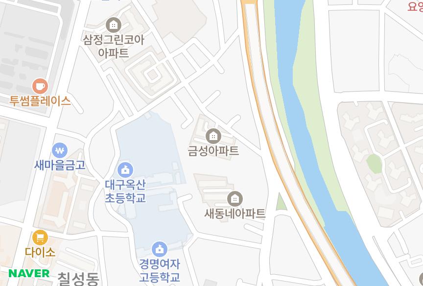 대구광역시 북구 칠성동2가 금성 위치·실거래 시세 지도