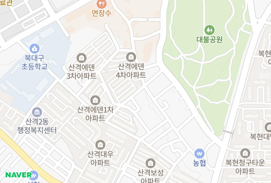 대구광역시 북구 산격동 산격동수정 위치·실거래 시세 지도