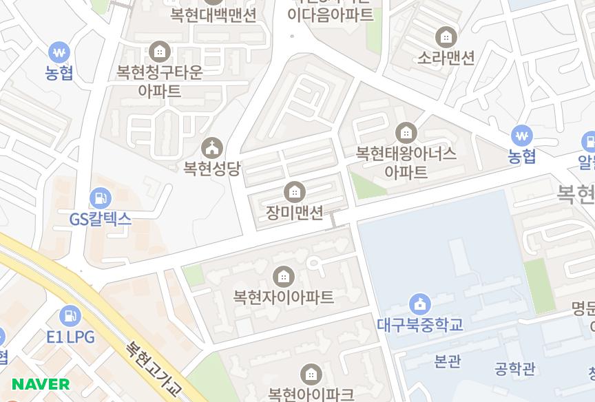 대구광역시 북구 복현동 복현동장미 위치·실거래 시세 지도