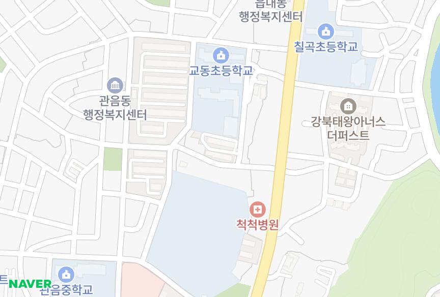 대구광역시 북구 읍내동 칠곡에덴 위치·실거래 시세 지도