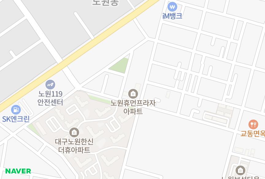 대구광역시 북구 노원동3가 노원휴먼프라자 위치·실거래 시세 지도