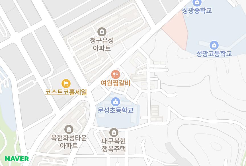 대구광역시 북구 복현동 영도파라다이스 위치·실거래 시세 지도