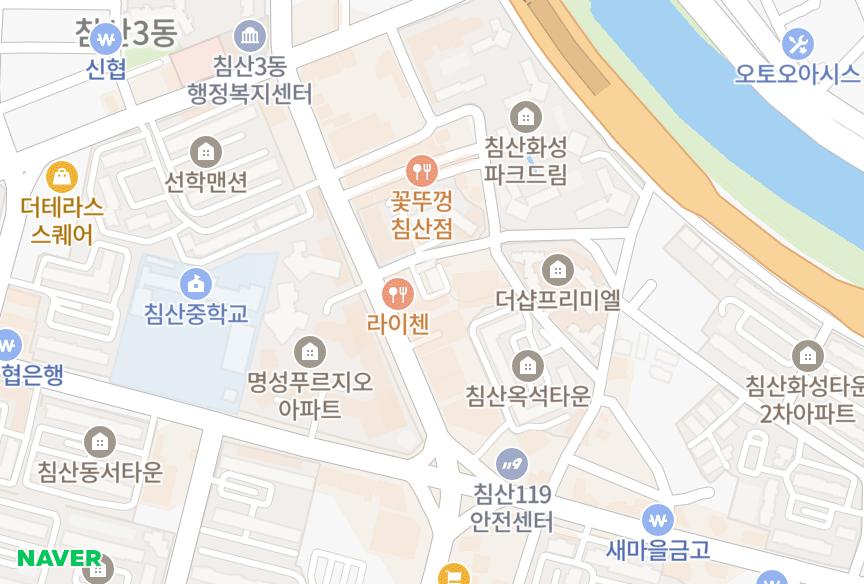 대구광역시 북구 침산동 메트로캐슬 위치·실거래 시세 지도