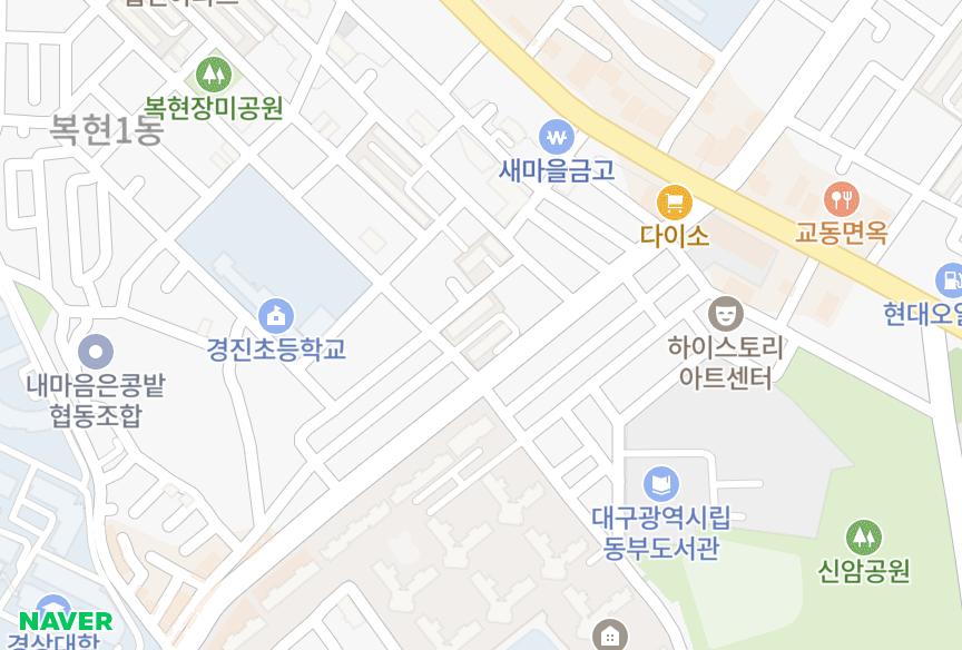 대구광역시 북구 복현동 은하 위치·실거래 시세 지도