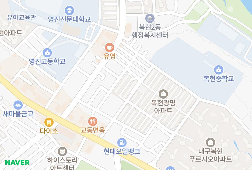 대구광역시 북구 복현동 복현럭키6차 위치·실거래 시세 지도
