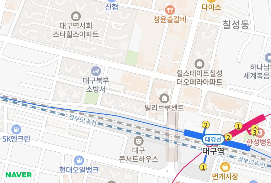 대구광역시 북구 칠성동2가 칠성세정드림빌 위치·실거래 시세 지도