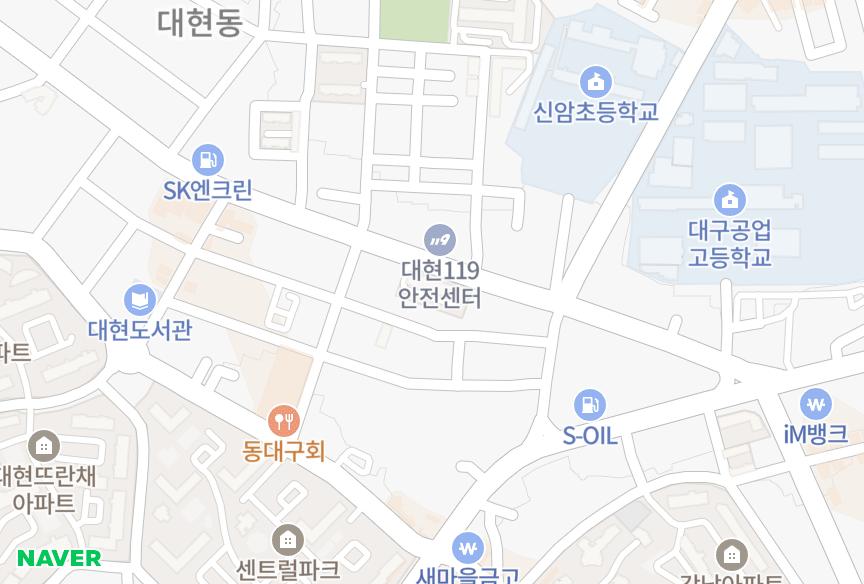 대구광역시 북구 대현동 신영푸른마을 위치·실거래 시세 지도