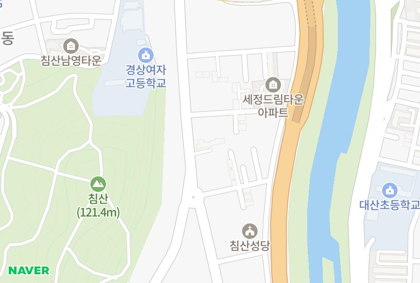 대구광역시 북구 침산동 갤러리아수 위치·실거래 시세 지도