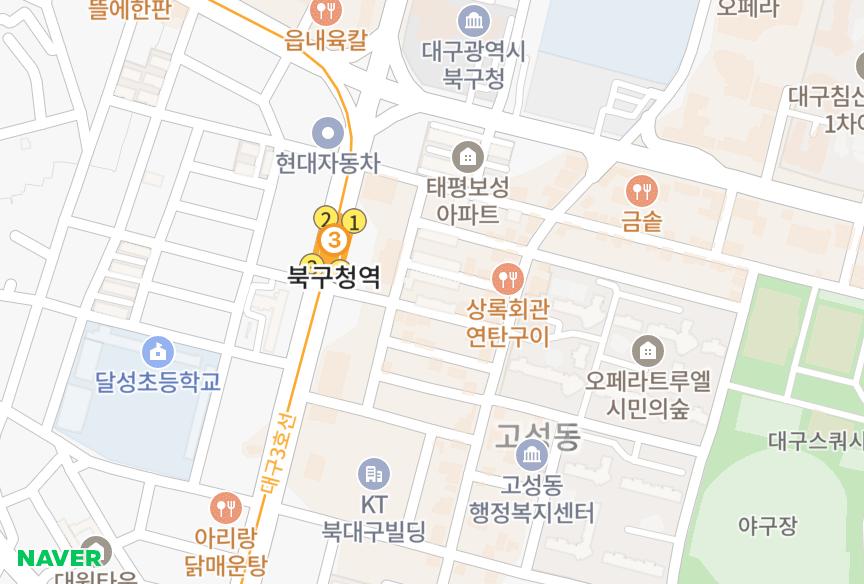 대구광역시 북구 고성동3가 신흥 위치·실거래 시세 지도