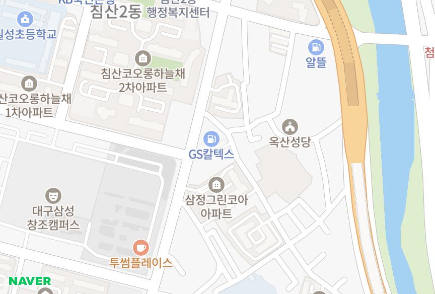 대구광역시 북구 침산동 대웅플러스타운 위치·실거래 시세 지도