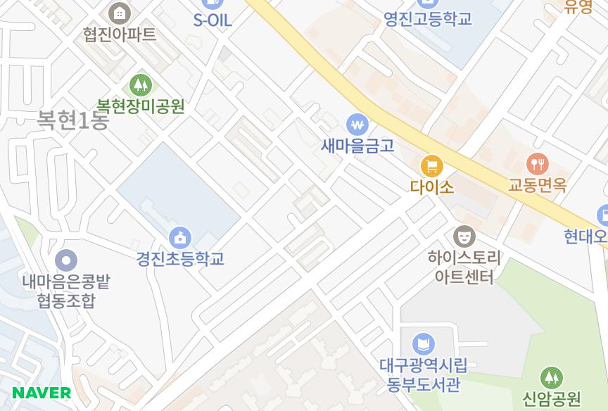 대구광역시 북구 복현동 선진 위치·실거래 시세 지도