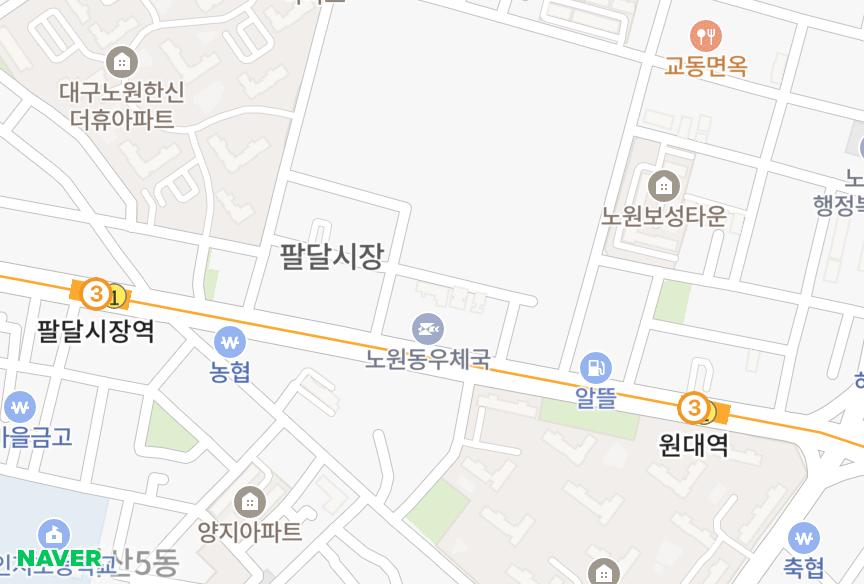 대구광역시 북구 노원동2가 동아 위치·실거래 시세 지도