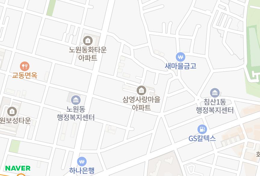 대구광역시 북구 노원동1가 삼일그린파크 위치·실거래 시세 지도