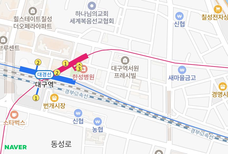 대구광역시 북구 칠성동2가 대구역SD아이프라임 위치·실거래 시세 지도