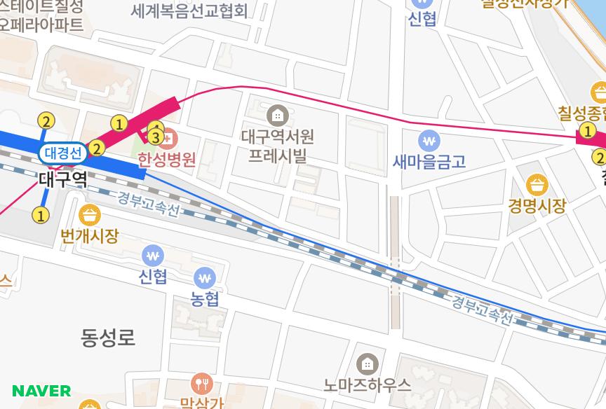 대구광역시 북구 칠성동2가 삼원 위치·실거래 시세 지도