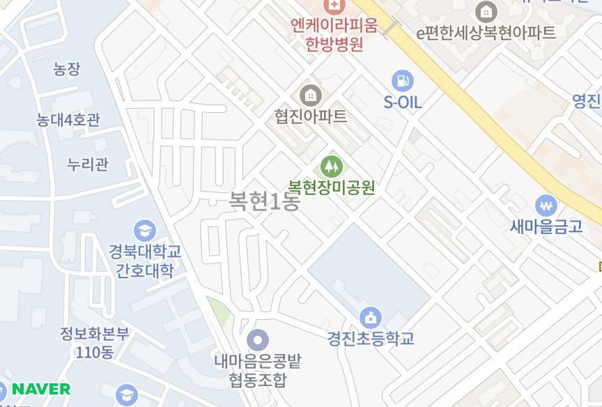대구광역시 북구 복현동 석우로즈빌 위치·실거래 시세 지도