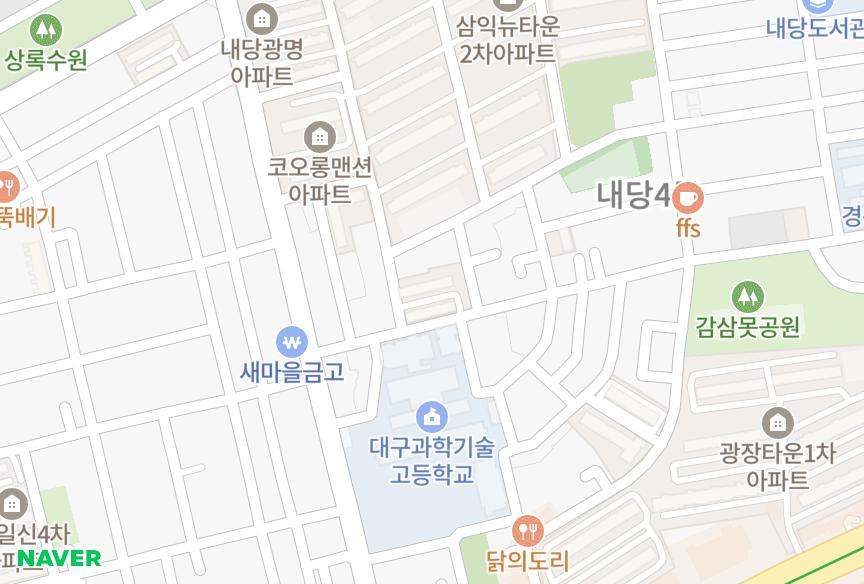 대구광역시 서구 내당동 전원 위치·실거래 시세 지도