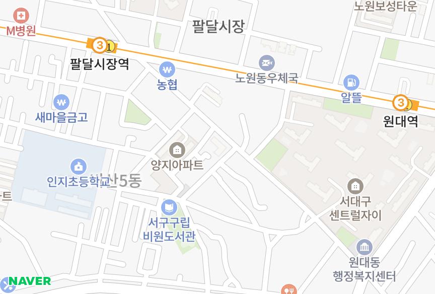 대구광역시 서구 비산동 수정 위치·실거래 시세 지도