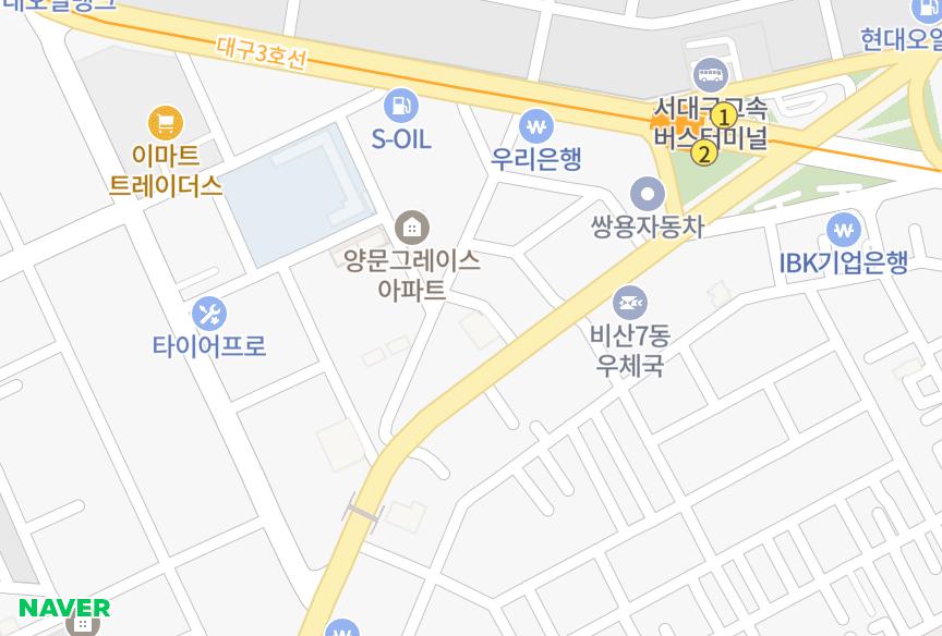 대구광역시 서구 비산동 만평역헤리티지 위치·실거래 시세 지도