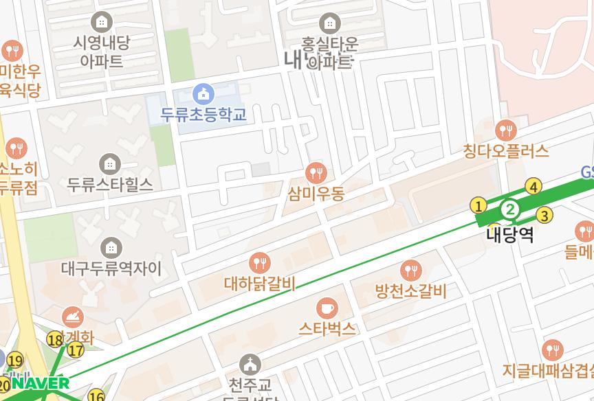 대구광역시 서구 내당동 세신 위치·실거래 시세 지도