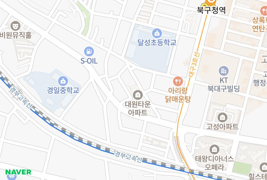 대구광역시 서구 원대동1가 대원 위치·실거래 시세 지도