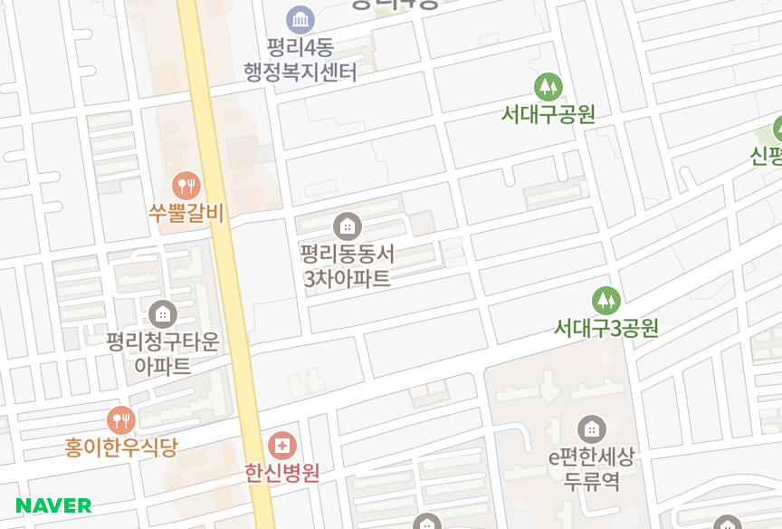 대구광역시 서구 평리동 비둘기맨션 위치·실거래 시세 지도