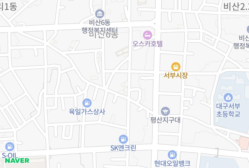 대구광역시 서구 비산동 행강타운 위치·실거래 시세 지도