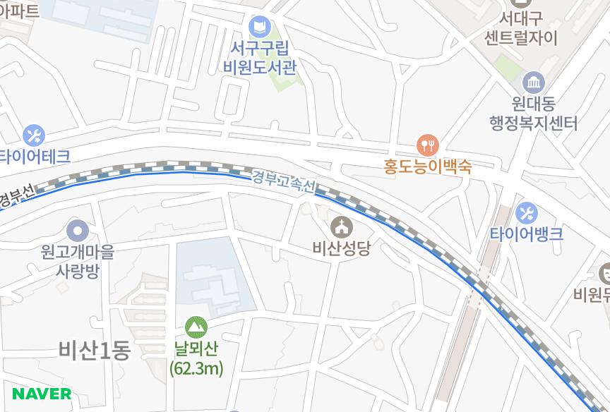대구광역시 서구 비산동 비산하이츠 위치·실거래 시세 지도