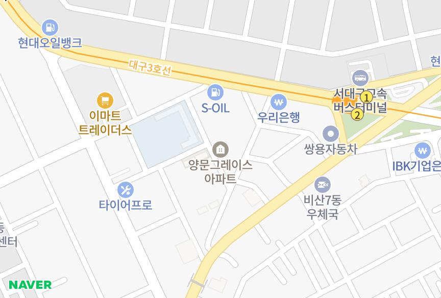 대구광역시 서구 비산동 양문그레이스 위치·실거래 시세 지도