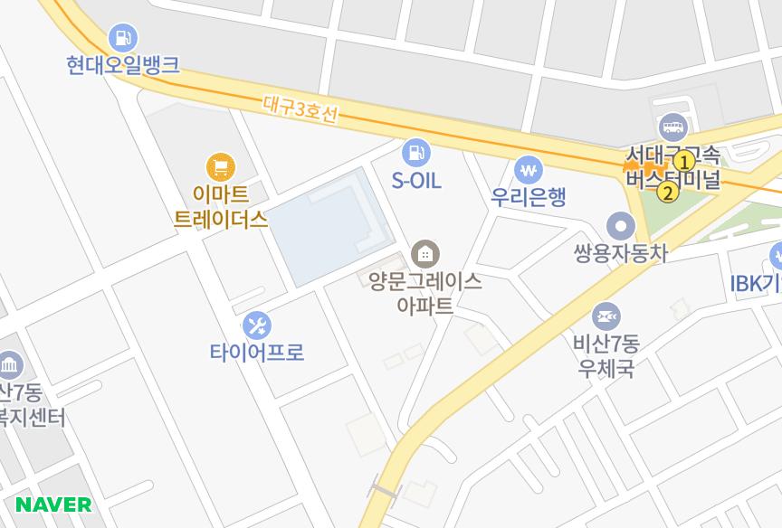 대구광역시 서구 비산동 진산하이츠 위치·실거래 시세 지도