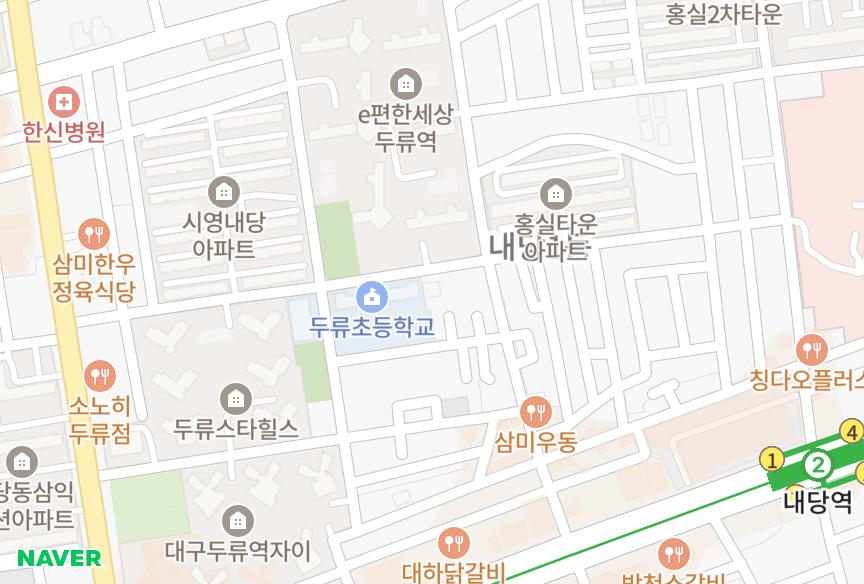 대구광역시 서구 내당동 내당트라움하우스 위치·실거래 시세 지도