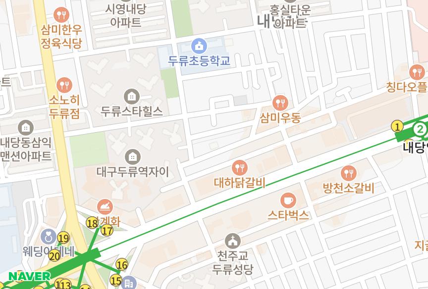 대구광역시 서구 내당동 대림아트빌 위치·실거래 시세 지도