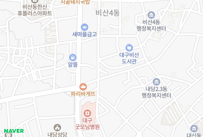 대구광역시 서구 비산동 한마음타운 위치·실거래 시세 지도