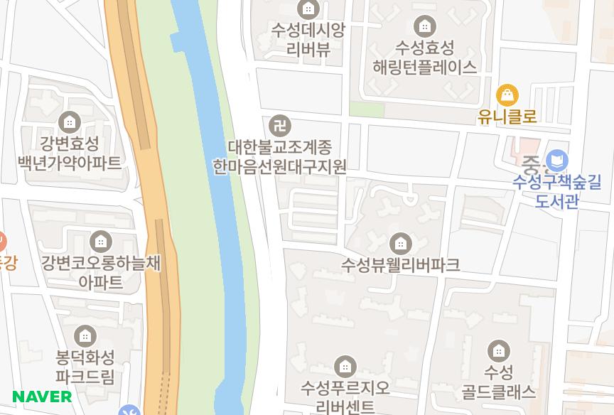 대구광역시 수성구 중동 서울중동 위치·실거래 시세 지도