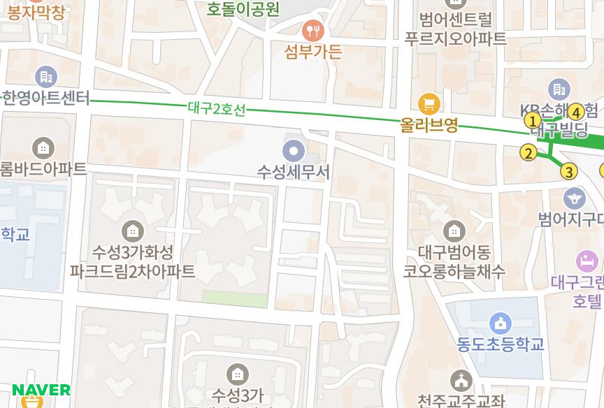 대구광역시 수성구 수성동3가 삼성 위치·실거래 시세 지도