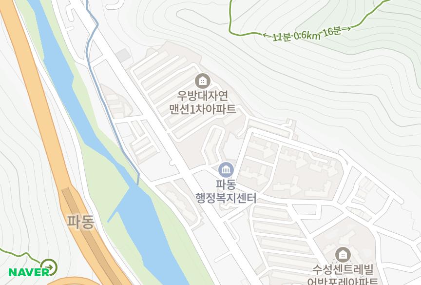 대구광역시 수성구 파동 남광타운 위치·실거래 시세 지도