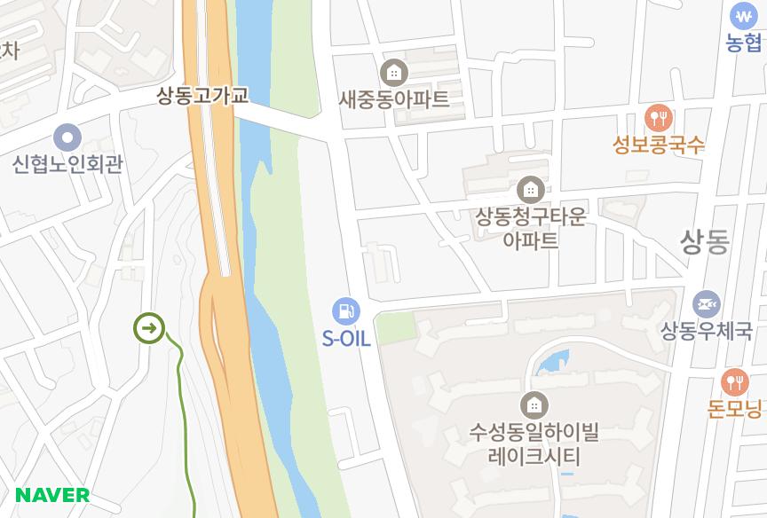 대구광역시 수성구 상동 리버아크로파트 위치·실거래 시세 지도