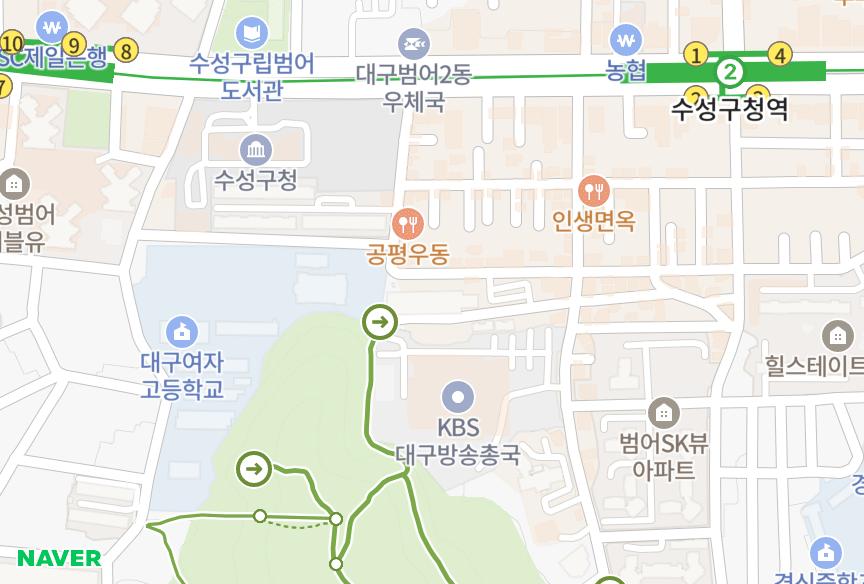 대구광역시 수성구 범어동 범어우방그린빌 위치·실거래 시세 지도