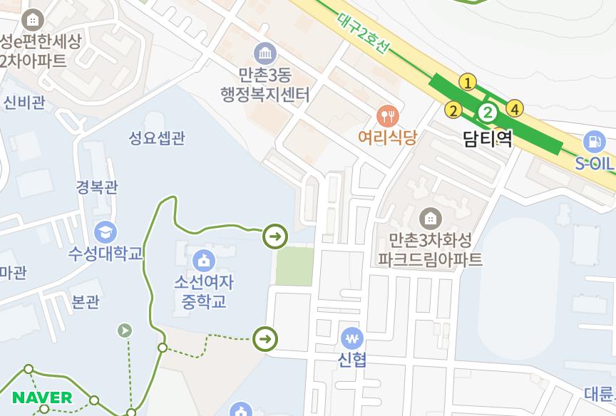 대구광역시 수성구 만촌동 성좌 위치·실거래 시세 지도