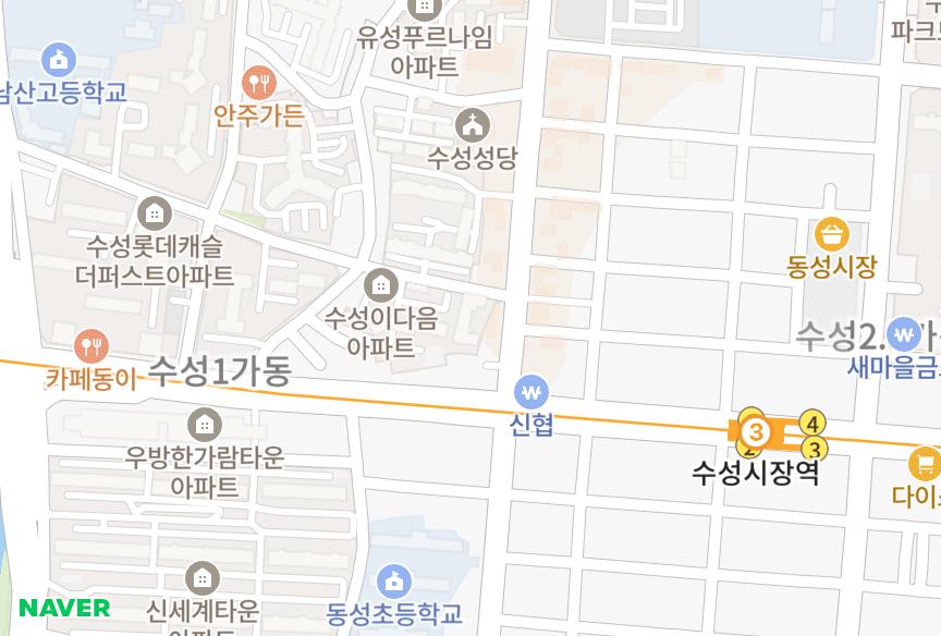 대구광역시 수성구 수성동1가 삼성맨션 위치·실거래 시세 지도