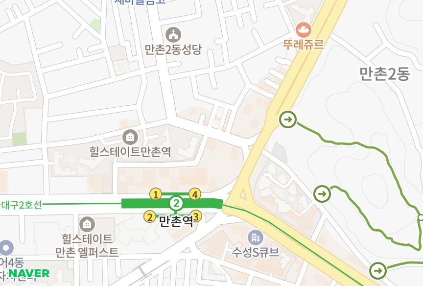 대구광역시 수성구 만촌동 서봉수성엘리트타운 위치·실거래 시세 지도