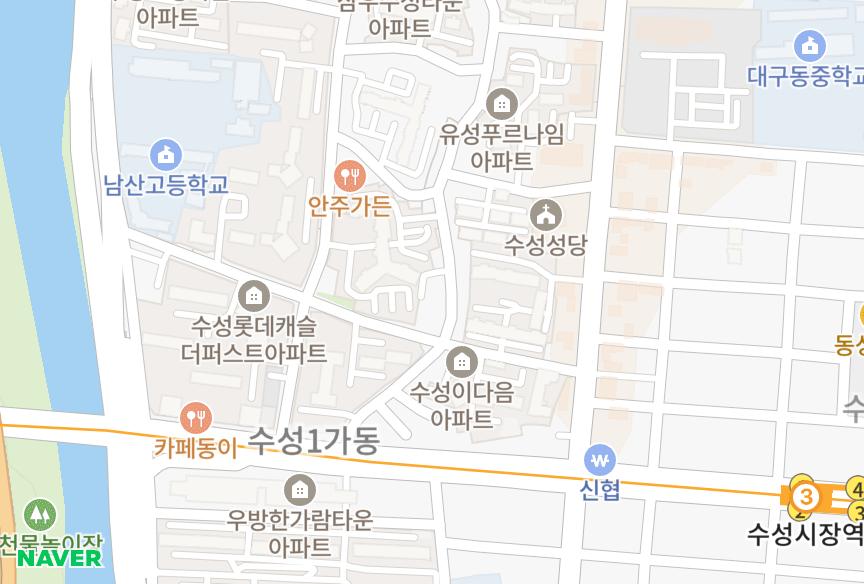 대구광역시 수성구 수성동1가 동양 위치·실거래 시세 지도