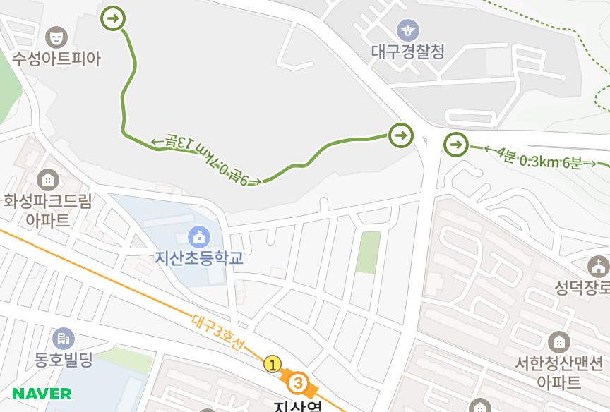 대구광역시 수성구 지산동 지산파크뷰 위치·실거래 시세 지도
