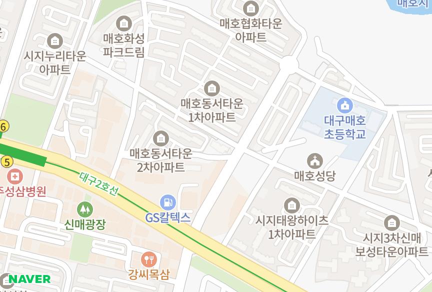 대구광역시 수성구 매호동 매호3차동서타운베르티아 위치·실거래 시세 지도