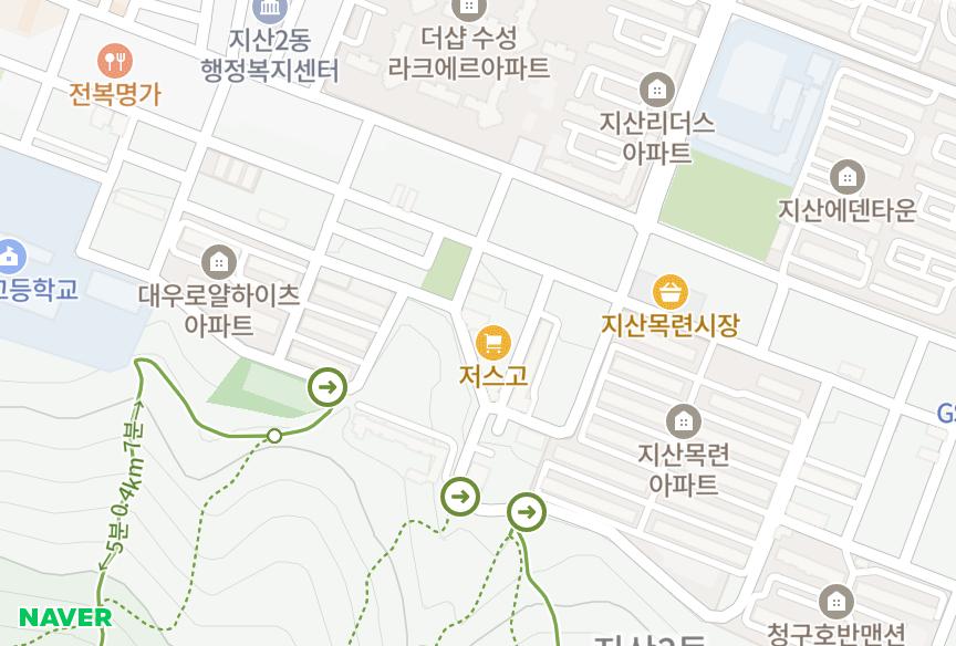 대구광역시 수성구 지산동 지산반호프5차 위치·실거래 시세 지도