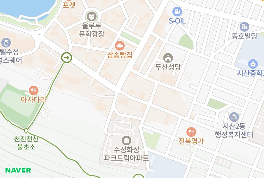 대구광역시 수성구 두산동 두산아름 위치·실거래 시세 지도