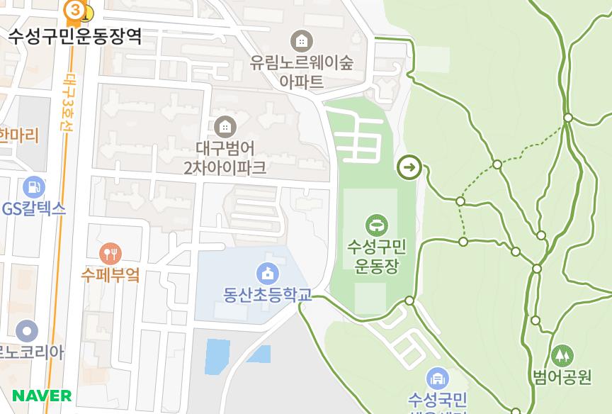 대구광역시 수성구 범어동 범어화성그린빌 위치·실거래 시세 지도