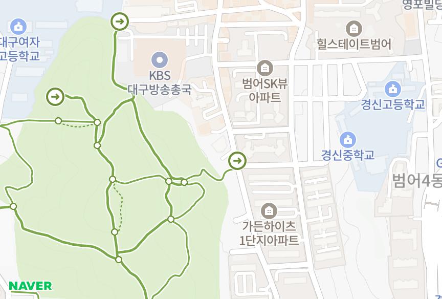대구광역시 수성구 범어동 우방하이니스 위치·실거래 시세 지도