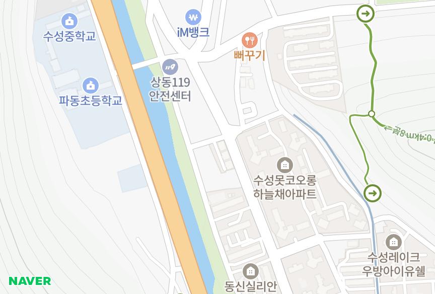 대구광역시 수성구 파동 청림리더스 위치·실거래 시세 지도